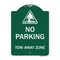 Signmission Designer Series Tow Away Zone W/ Graphic, Green & White Aluminum Sign, 18" x 24", GW-1824-22799 A-DES-GW-1824-22799 - alternate 1